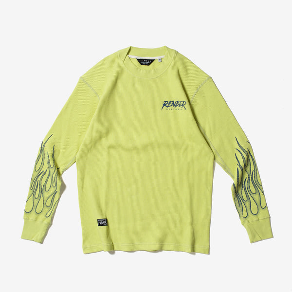 Organic Waffle L/S Pullover -Graphic-