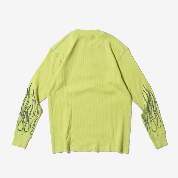 Organic Waffle L/S Pullover -Graphic-