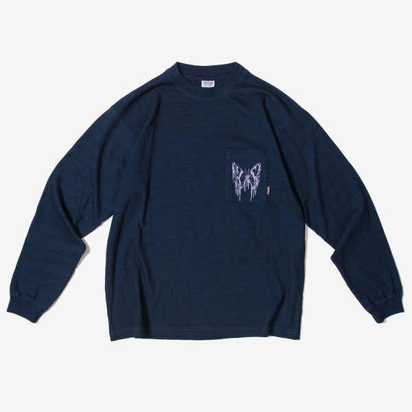 9oz L/S Indigo Pocket Tee