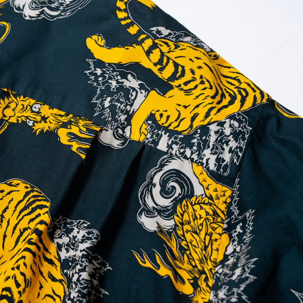 Open Collar LS Shirts -Tiger&Dragon-